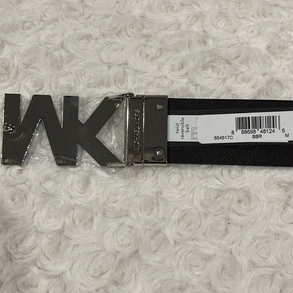 MICHAEL MICHAEL KORS Reversible Silver Logo MK buckle reversed black/Brown Med. - Picture 3 of 7